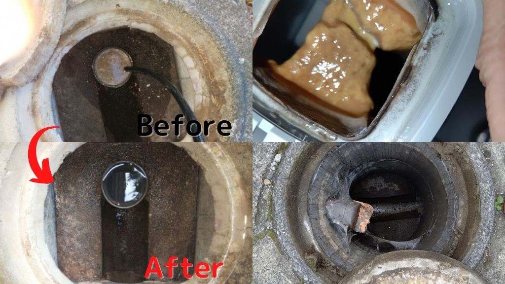 神奈川東京｜排水管高圧洗浄ビフォーアフター２